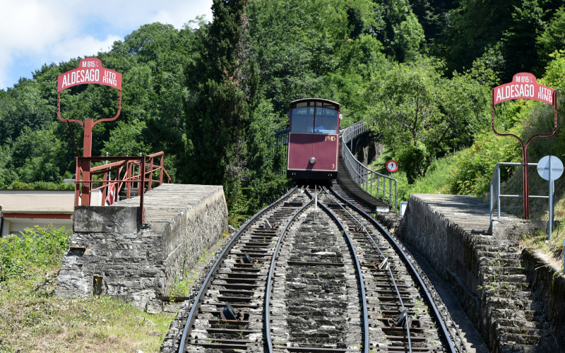 monte bre funicular at porlezza on lake lugano